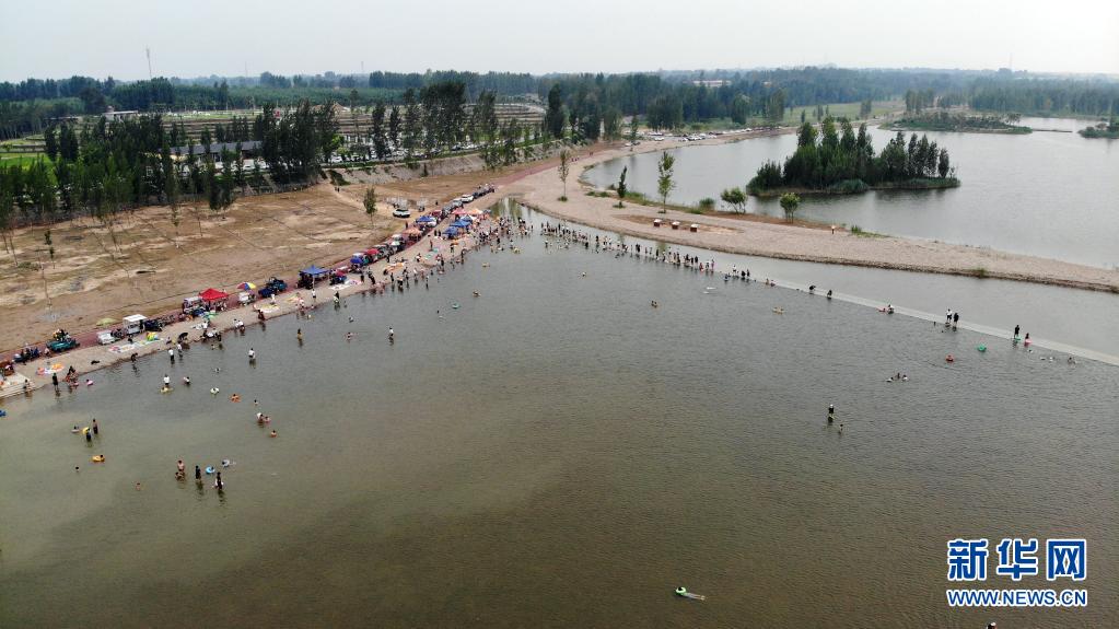 石家庄:滹沱河生态修复三期工程正式通水