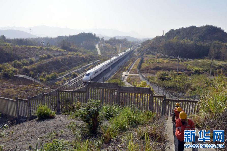 在九景衢铁路王刚隧道的上方,近5000平方米的山坡上布满了脆弱,易松动