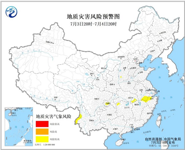 中国天气网|地质灾害气象风险预警：浙江安徽等地发生地质灾害风险较高