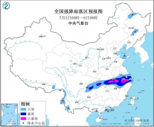 人民网|中央气象台:湖北安徽浙江等地部分地区有大暴雨