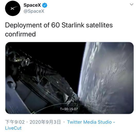 澎湃新闻|SpaceX第12批60颗星链卫星升空，累计发射715颗