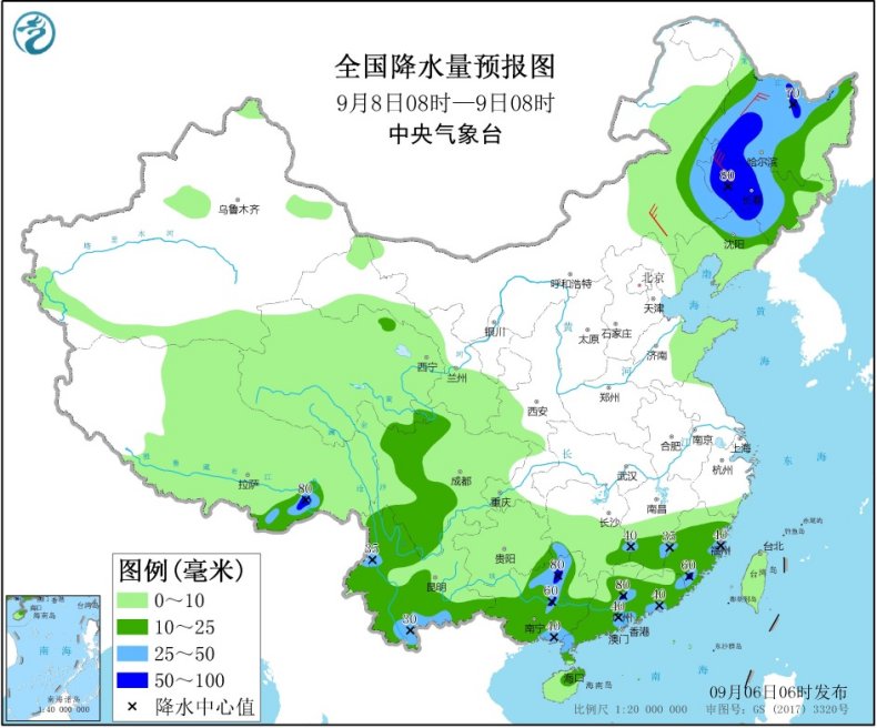 中国天气网|今天南方3省区将遭暴雨 台风“海神”下周初袭东北