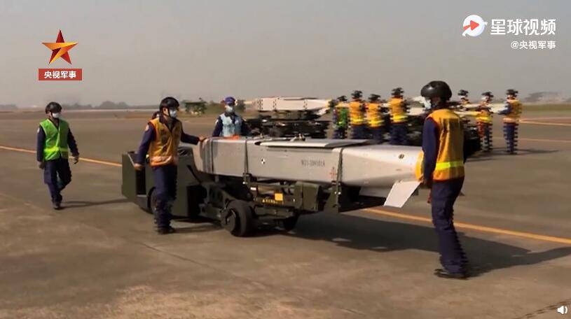 图片说明:台军所谓的“万剑弹”@央视军事视频截图