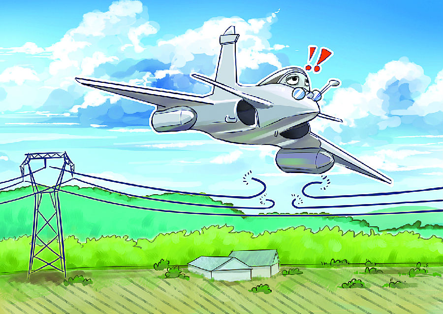 "阵风"切断高压线