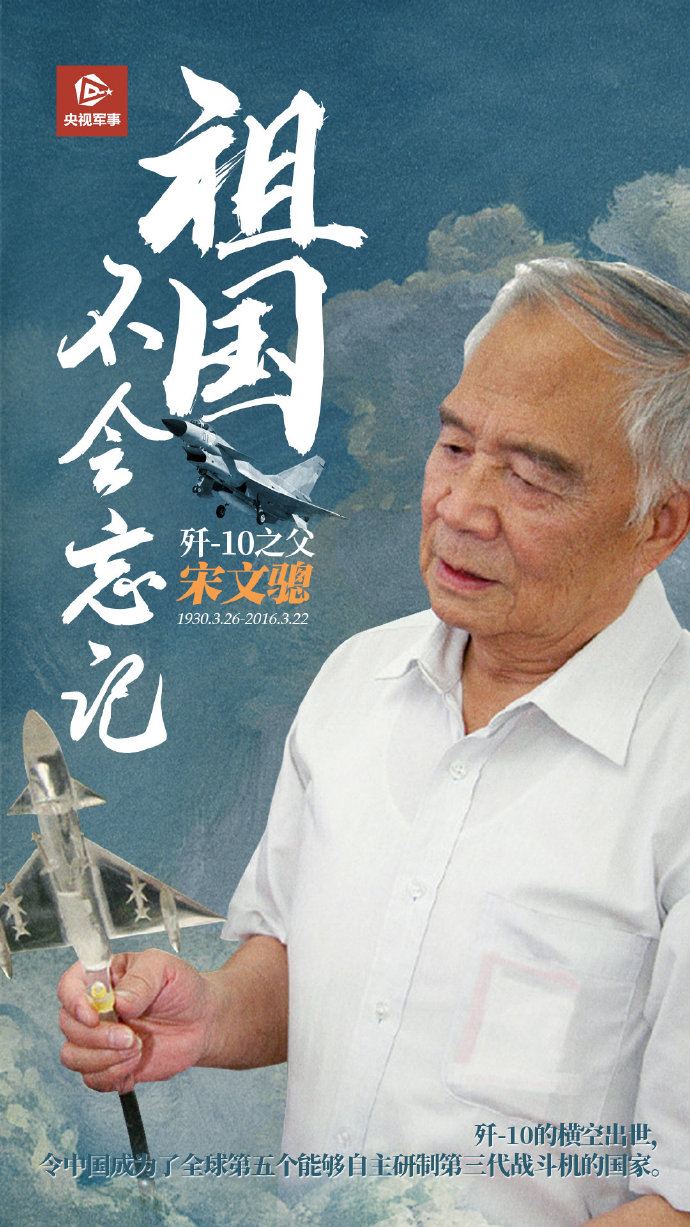 歼10之父宋文骢逝世5周年