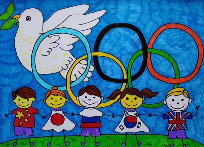 奥运会为主题的绘画图片