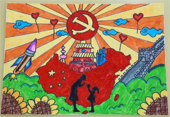 "童心向党,我爱祖国妈妈"——幼儿园举行了一个有意义的绘画展.