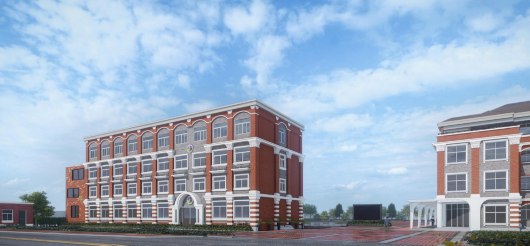 建筑外立面改造2021年暑假期间,茸一中学启动了校园改造工程,对办公楼