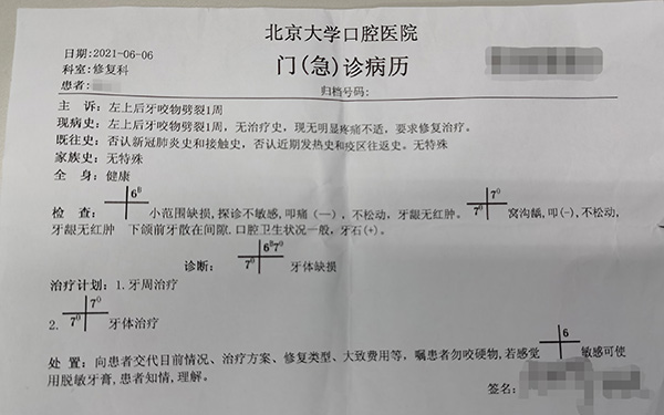 孙先生的门诊病历。