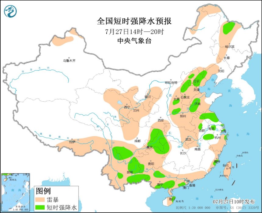 强对流天气预报 7月27日10时