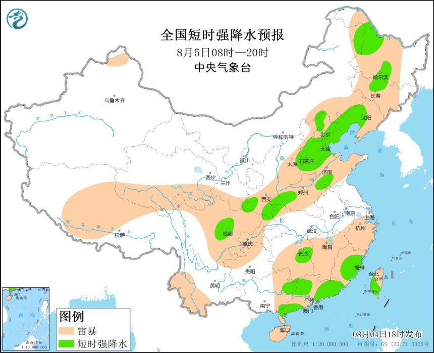 强对流天气预报 8月4日18时