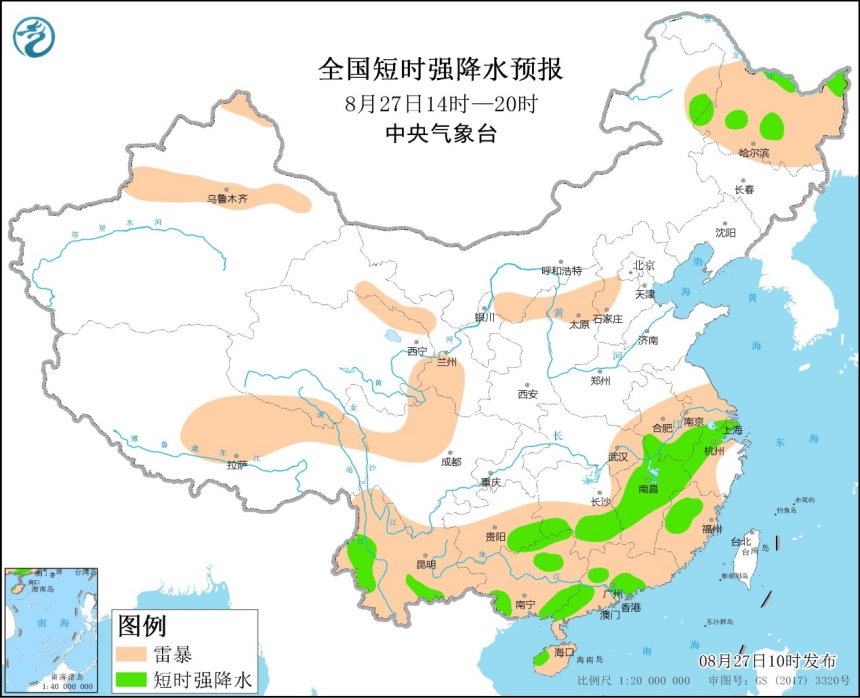 强对流天气预报 8月27日10时