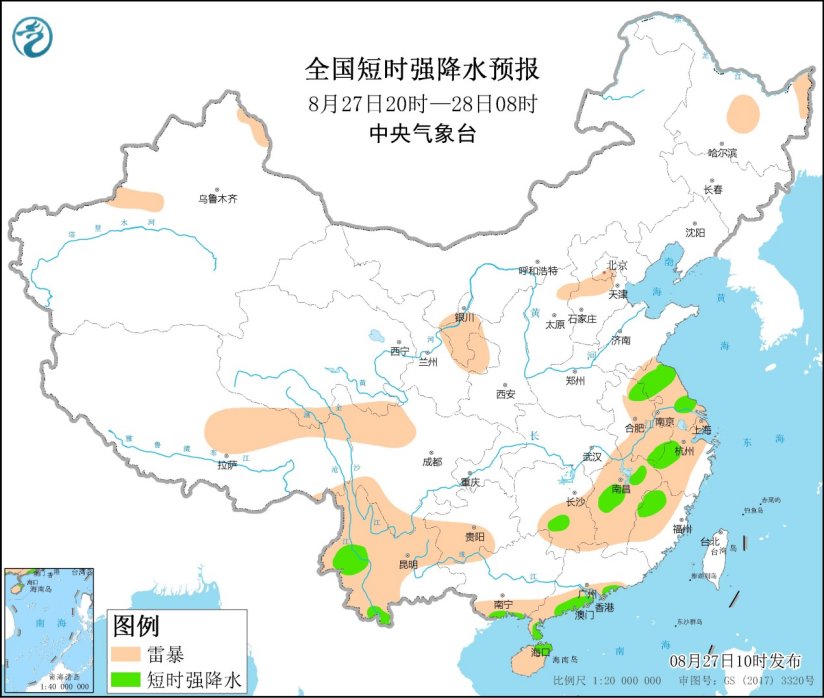 强对流天气预报 8月27日10时