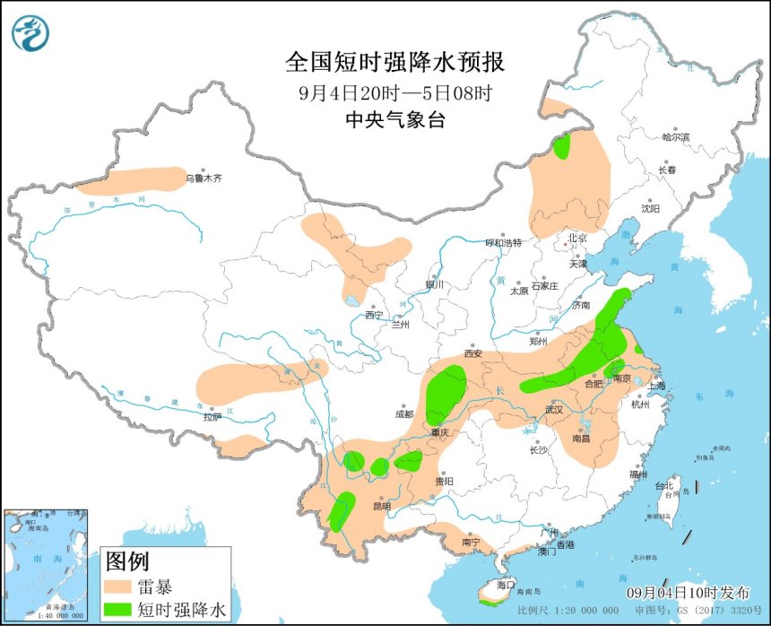 强对流天气预报 9月4日10时