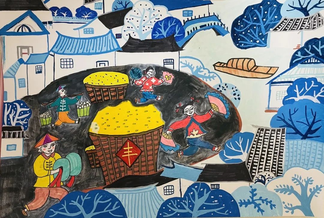 稻花香里"画"丰年,小画家们用画笔勾勒丰收喜悦!