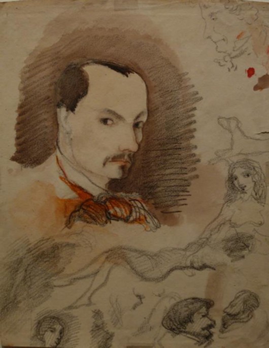 波德莱尔自画像，1848年。