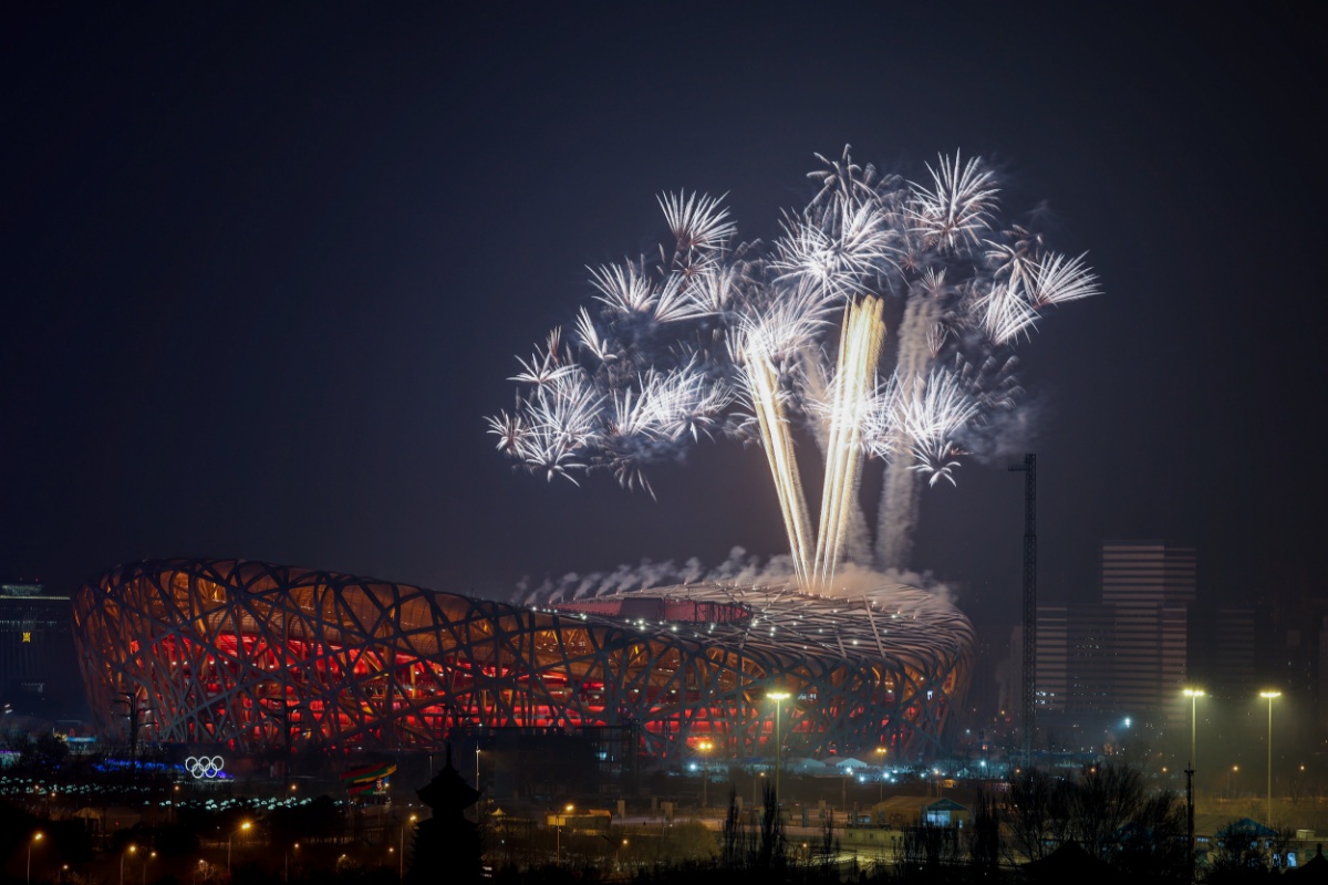 冬奥会开幕式烟花图片