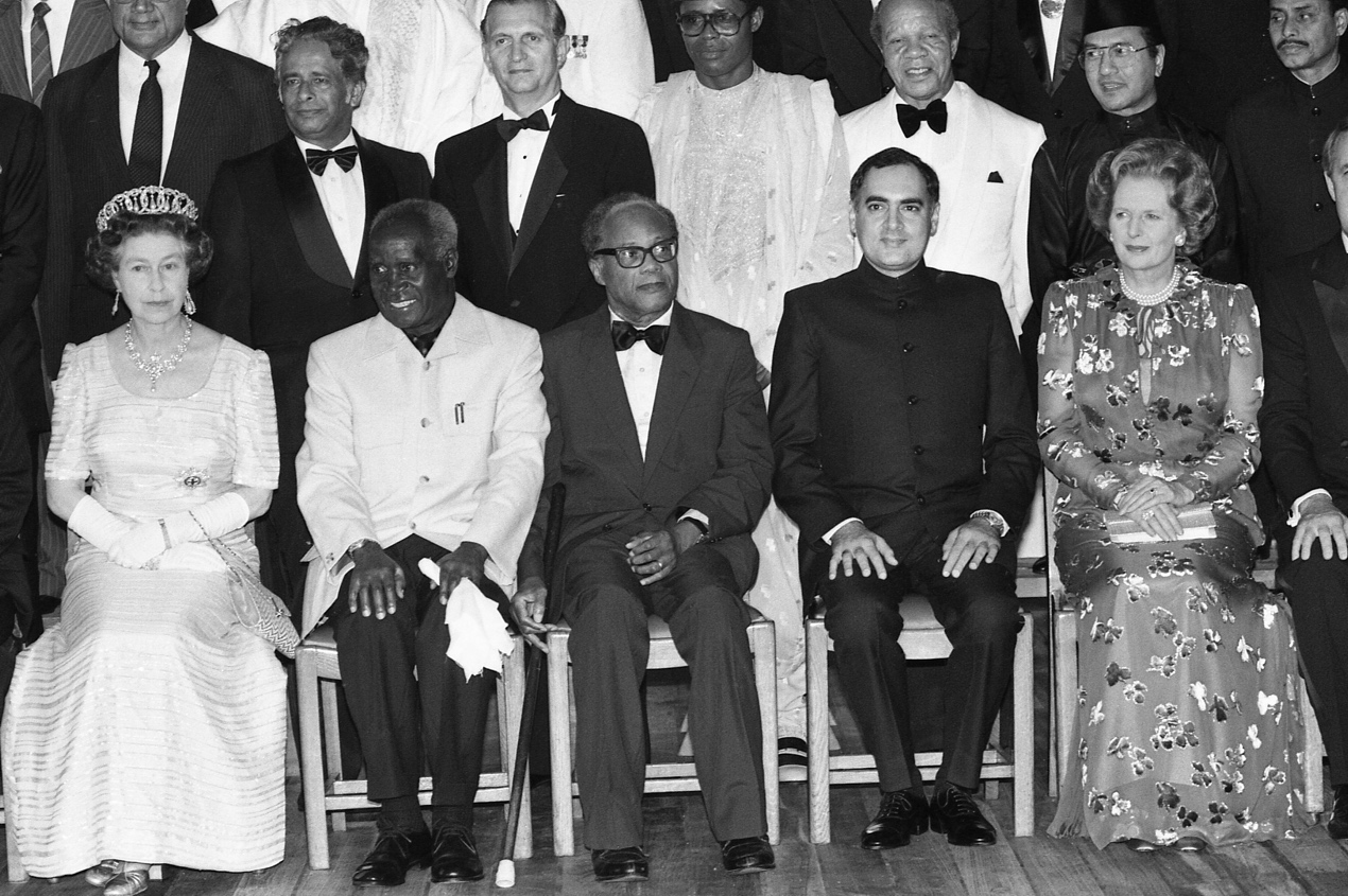 1985年10月16日，巴哈马群岛拿骚。来自46个国家的领导人聚集在一起参加英联邦政府首脑会议。