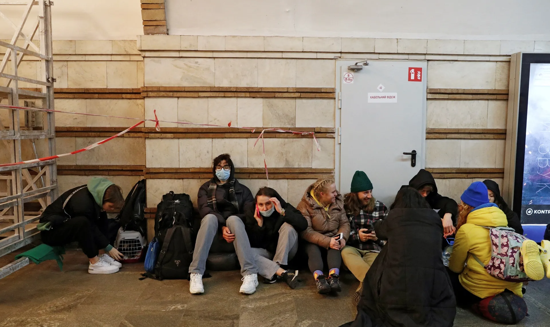 基辅地铁站成为民众临时的防空洞