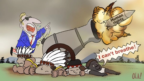 热点观察漫评 美国必须停止把人权 武器化 工具化