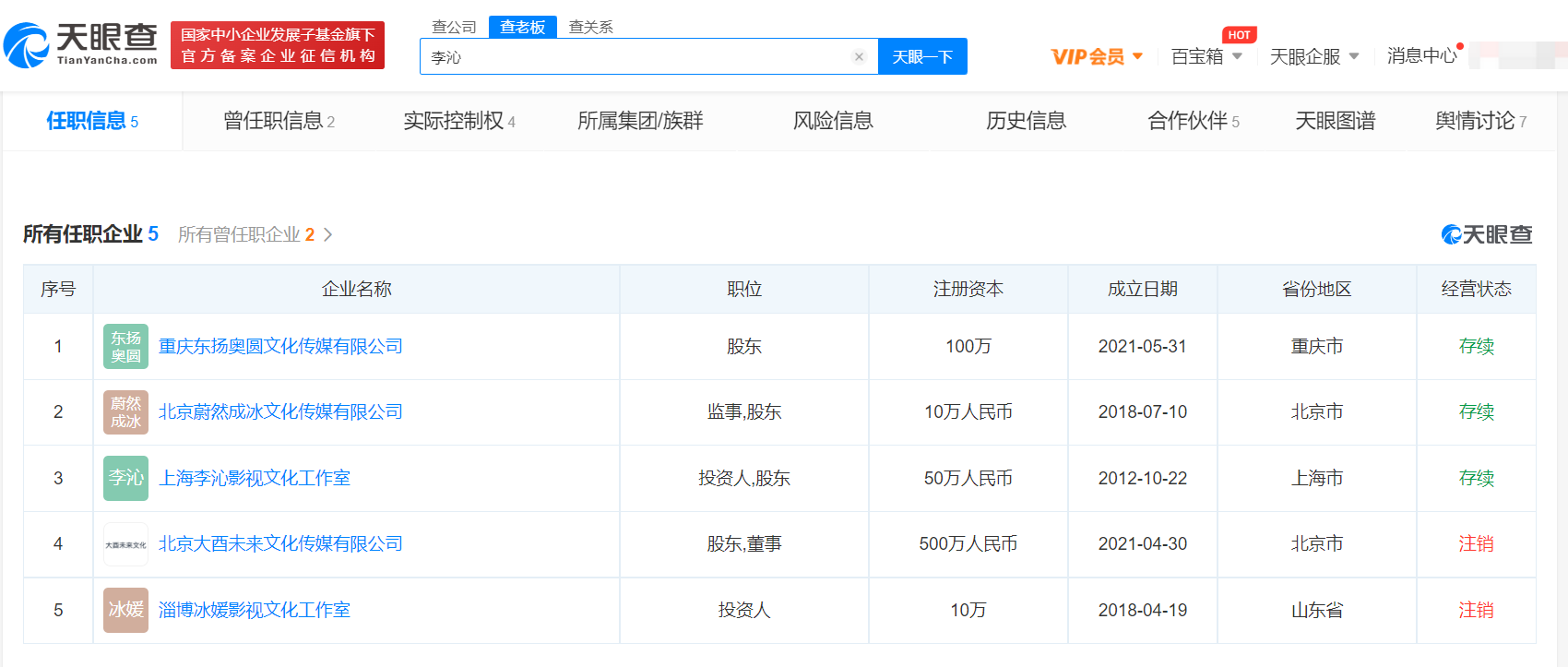 持股比例增加至80% 李沁成奥圆文化大股东