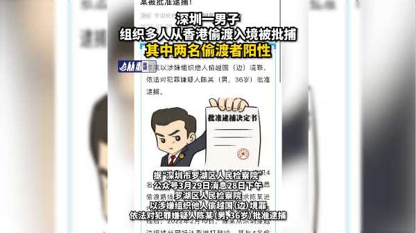 深圳一男子組織多人從香港偷渡入境被批捕其中兩名偷渡者陽性