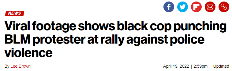 美国黑人警察拳打“黑人的命也是命”女抗议者，一拳将其击倒在地