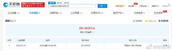 《欢乐颂》出品方山东影视被强制执行 执行金额超231万