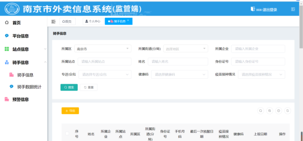 南京外卖骑手信息系统上线，能及时发现疫苗、核酸虚假数据