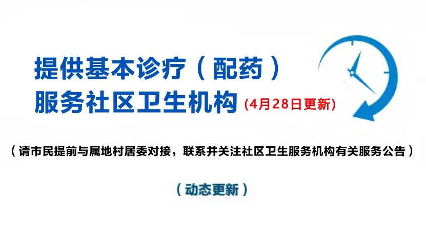 本市社区卫生机构基本诊疗（配药）服务最新，徐汇有这些→