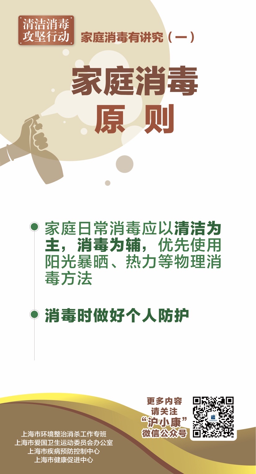 室内空气如何消毒？消毒剂如何使用？上海推出家庭清洁消毒海报