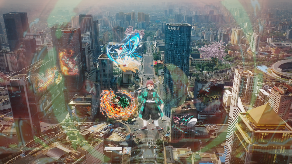 前方燃爆！《鬼灭之刃》AR灯光秀上演热血视觉盛宴