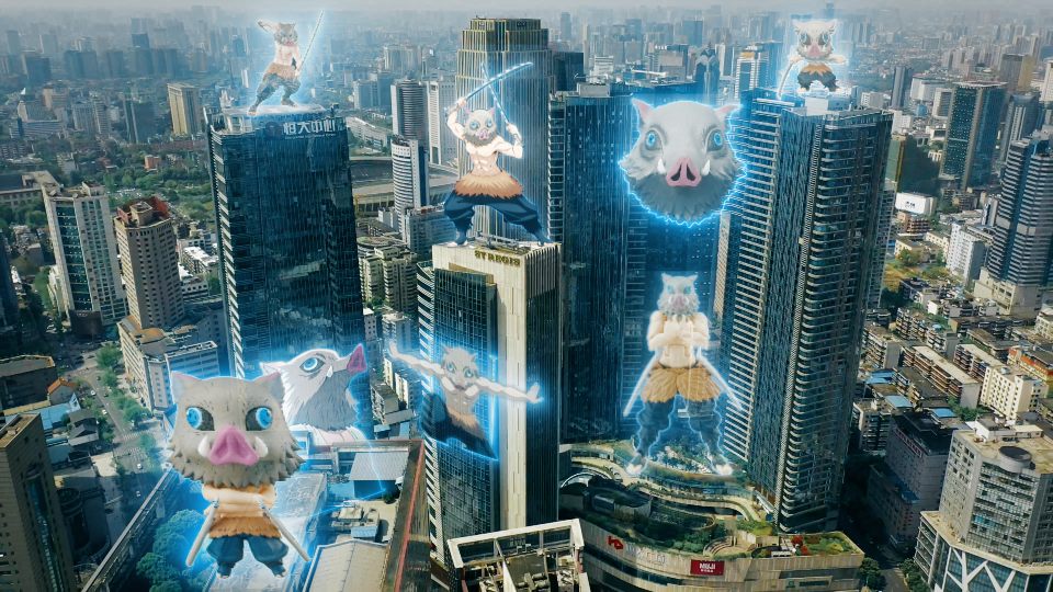 前方燃爆！《鬼灭之刃》AR灯光秀上演热血视觉盛宴