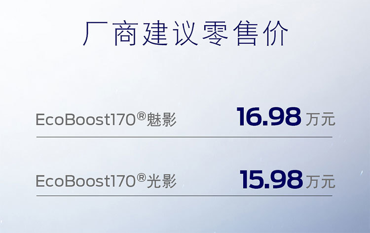 2022重庆车展：福特领睿极境版上市 售价15.98-16.98万元