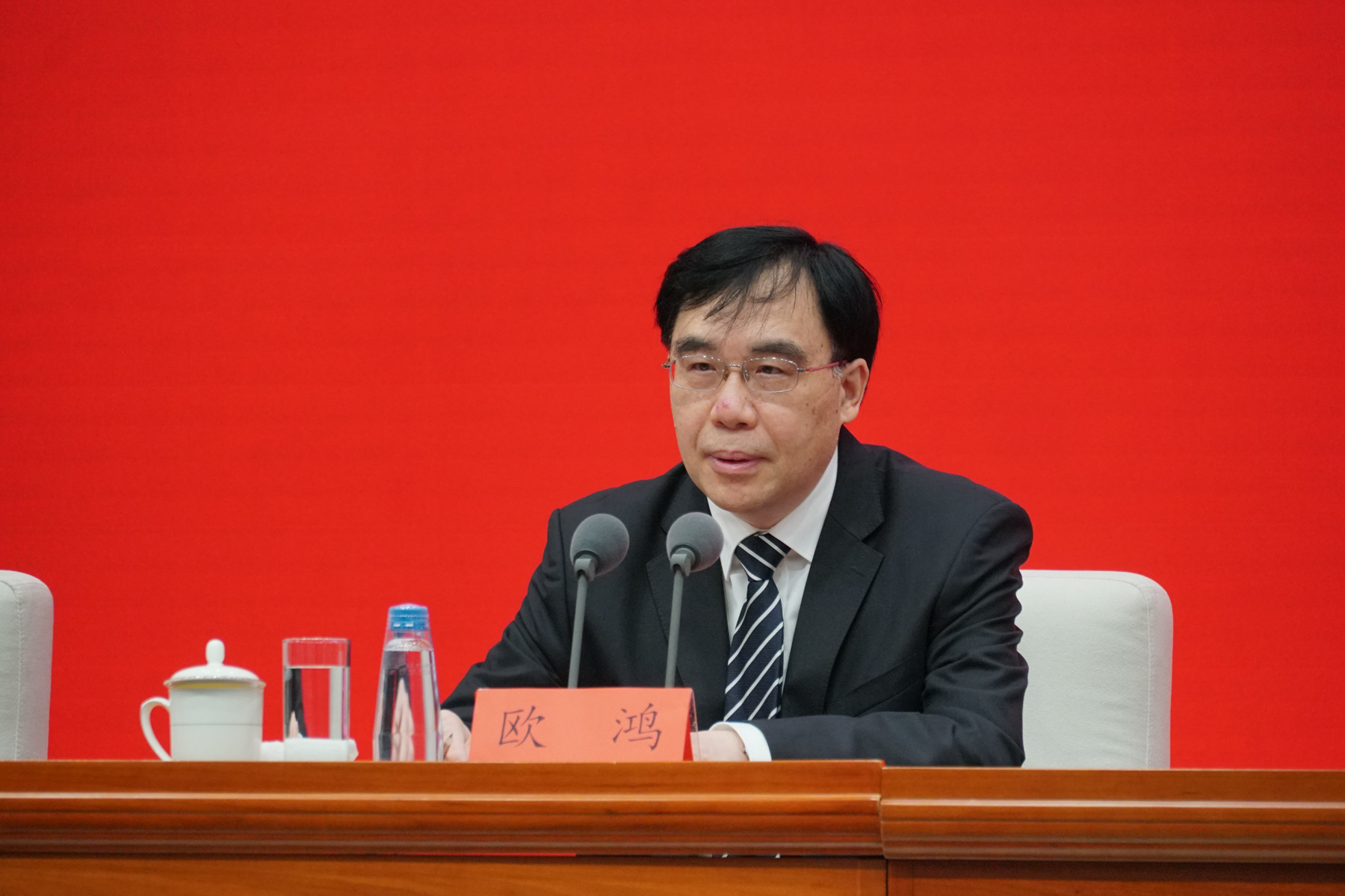 国家发展改革委副秘书长欧鸿  澎湃新闻记者 周頔 摄