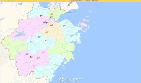 浙江今日最高气温41.2℃，预计周末高温略缓下周再次加强插图