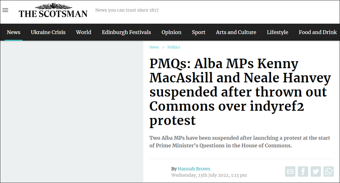 英国首相质询现场一片混乱：议长维持秩序喊到破音，2名苏格兰议员被赶出议会插图