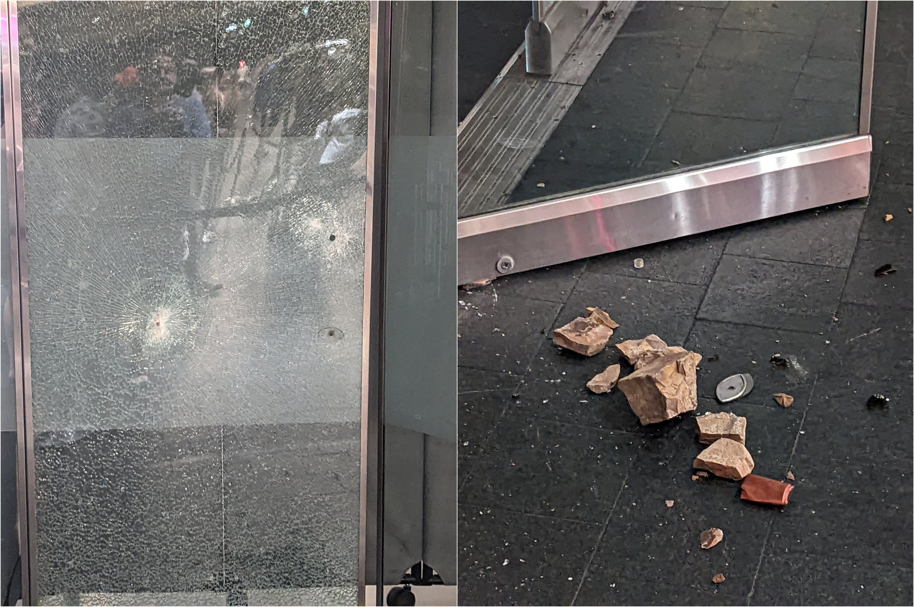 美国民众再次被"枪声"吓跑,事后发现是玻璃门被砸碎