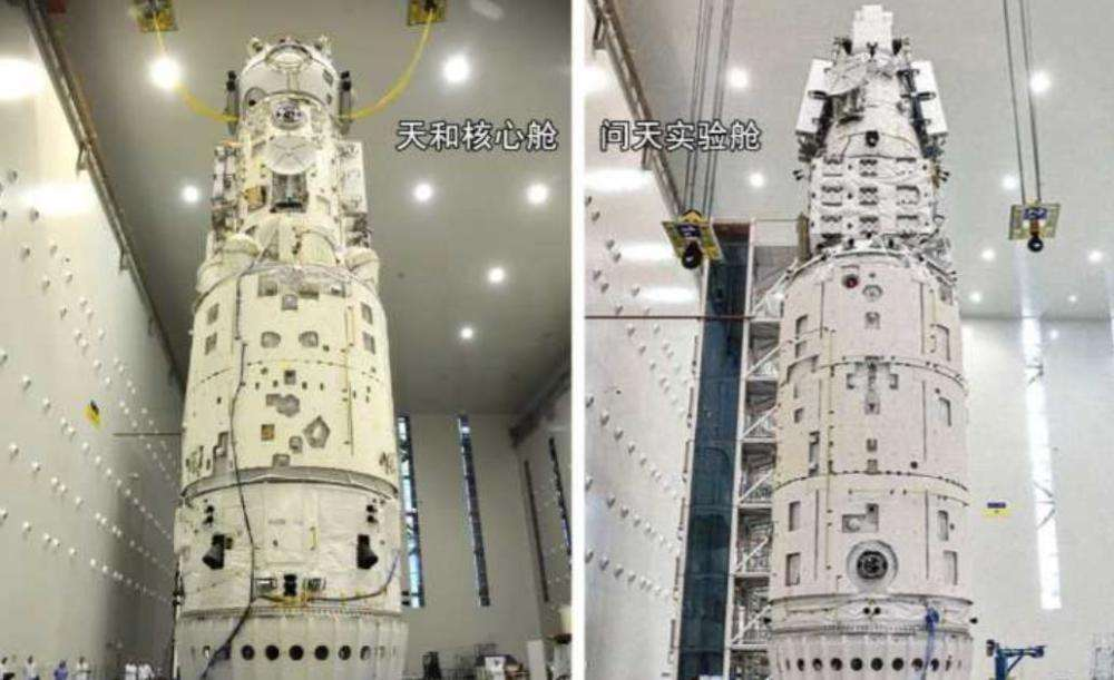 问天实验舱与天和核心舱外形对比图。本文图片来源：中国载人航天官网、航天科技集团五院、一院、央视新闻截图。
