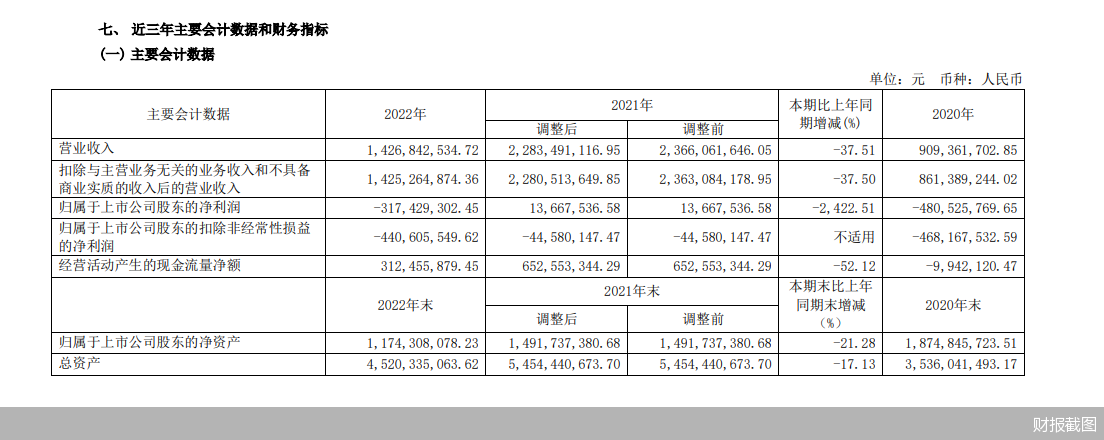 财报截图