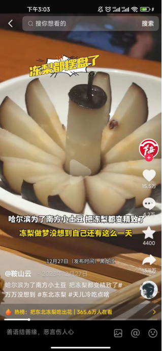“南方小土豆”勇闯哈尔滨，连冻梨都开始摆盘了？