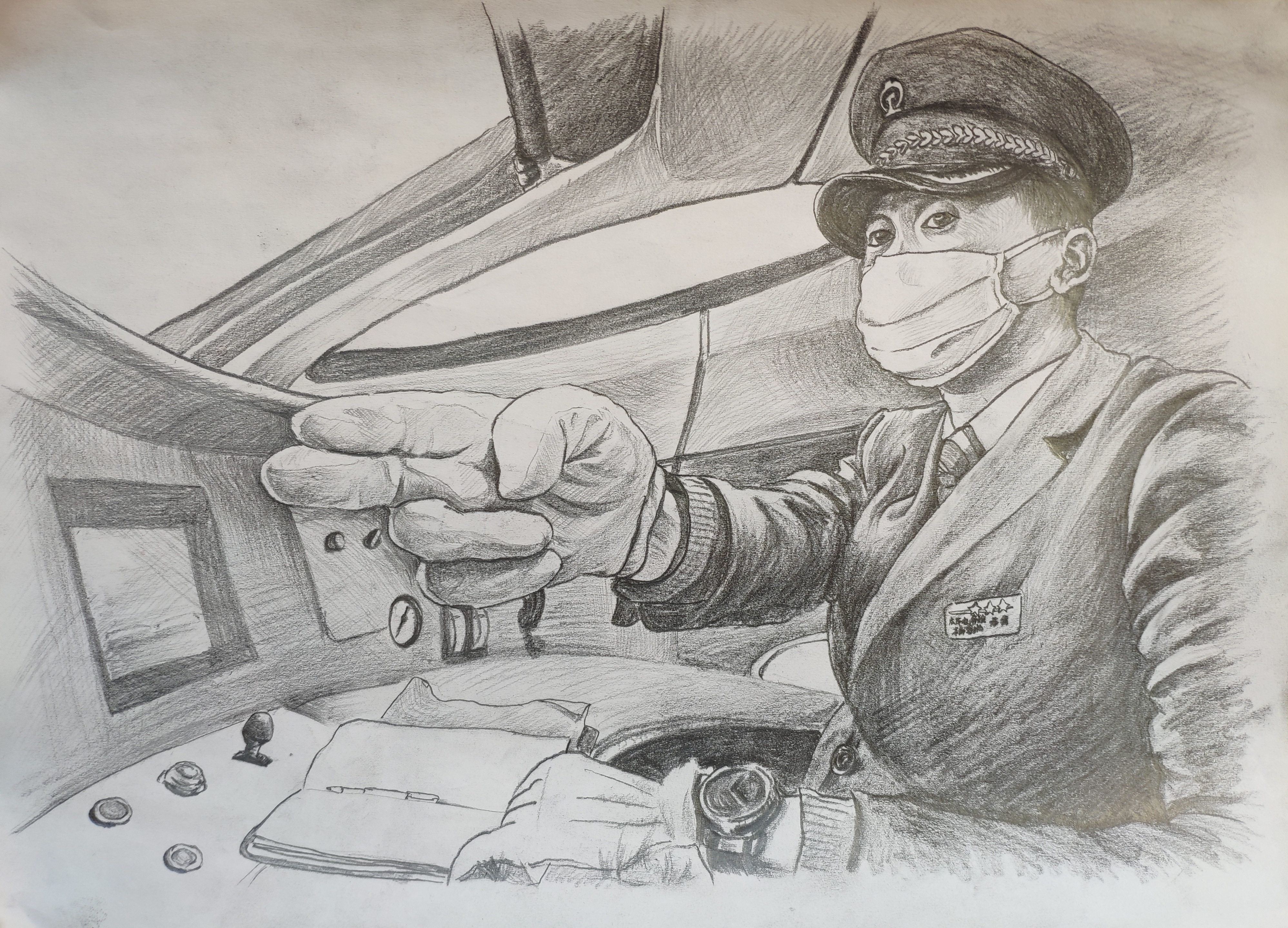 素描畫走紅!看動車機師筆下的鐵路戰疫人